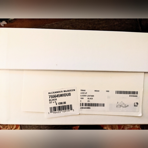 Alexander McQueen 37.5 Lucent black leather cutout lug sole shoes Edgy NWT Box - Picture 12 of 16